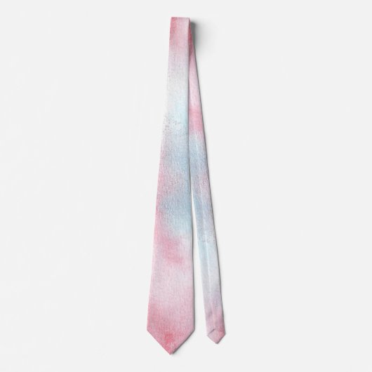 Licht blauwe en rode Waterverf bruiloft Stropdas (Voorkant)
