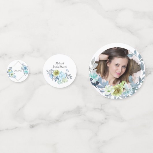 Licht blauwe gele groene Confetti (Voorkanten)