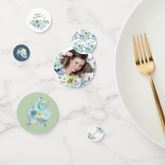 Licht blauwe gele groene Confetti (Groep)