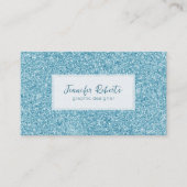 Licht blauwe glazen glittertextuur met glans visitekaartje (Voorkant)