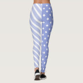 Licht Blauwe halve en halve Patroon Harlequin Stri Leggings (Achterkant)