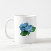 Licht blauwe hydrangea koffiemok (Links)