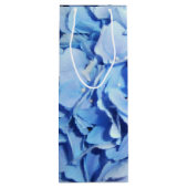Licht blauwe hydrangea wijn cadeautas (Achterkant)