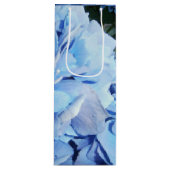 Licht blauwe hydrangea wijn cadeautas (Voorkant)