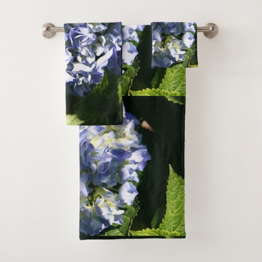 Licht blauwe hydrangeventilator bad handdoek (Insitu)