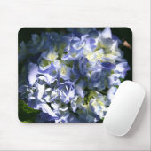 Licht blauwe hydrangeventilator muismat (Met muis)