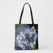 Licht blauwe hydrangeventilator tote bag (Voorkant)