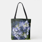 Licht blauwe hydrangeventilator tote bag (Achterkant)