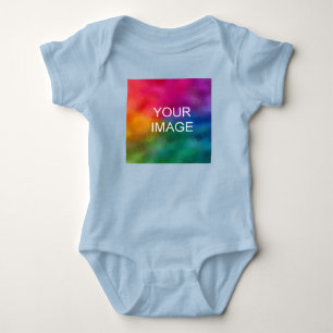 Licht blauwe kleur Sjabloon Afbeelding foto Baby t Romper