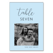 Licht Blauwe Minimale Tabelnummers Kaart (Voorkant)