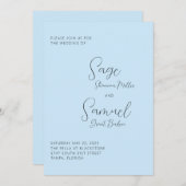 Licht Blauwe Minimale Uitnodiging (Voorkant / Achterkant)