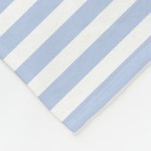 Licht blauwe Nautische Stripes met blauw anker van Fleece Deken (Hoek)