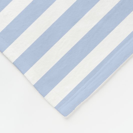 Licht blauwe Nautische Stripes met blauw anker van Fleece Deken (Hoek)