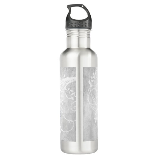 Licht Blauwe Pacock Aangepaste waterfles Waterfles (Achterkant)