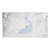 Licht Blauwe Pacock Persoonlijke Kussenslopen (Achterkant-Rechts)