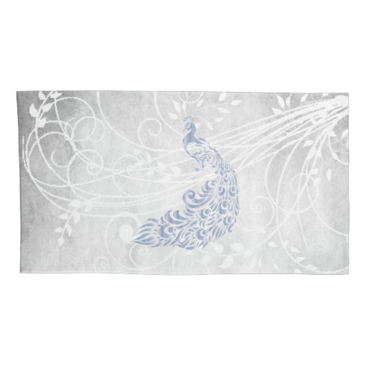 Licht Blauwe Pacock Persoonlijke Kussenslopen (Achterkant-Rechts)