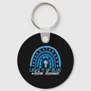 Licht blauwe regenboogautisme op sleutelhanger
