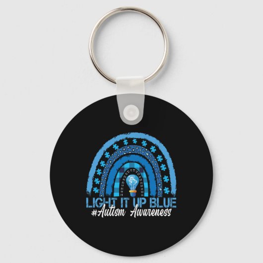Licht blauwe regenboogautisme op sleutelhanger (Voorkant)