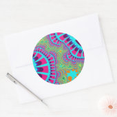 Licht blauwe regenboogherinnering ronde sticker (Envelop)