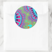 Licht blauwe regenboogherinnering ronde sticker (Tas)