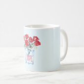 Licht Blauwe Rode Rozen Glas Ijs Koffiemok (Voorkant rechts)