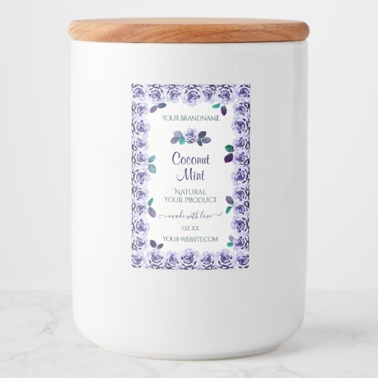 Licht blauwe Rozen op etiketten met witte verpakki (Voorkant)