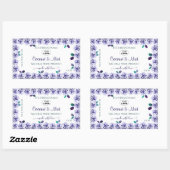 Licht blauwe Rozen op witte etiketten met Logo (Vel)