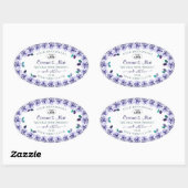 Licht blauwe Rozen op witte etiketten met Logo (Vel)