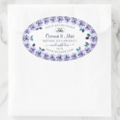 Licht blauwe Rozen op witte etiketten met Logo (Tas)