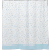 Licht blauwe sneeuwvlokken op het witte douwergord douchegordijn (Voorkant)