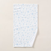 Licht blauwe sneeuwvlokken op wit bad handdoek (Handdoek)