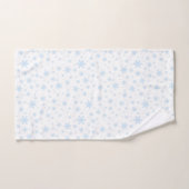 Licht blauwe sneeuwvlokken op wit bad handdoek (Handdoek)