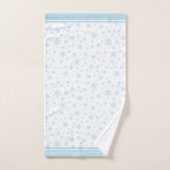 Licht blauwe sneeuwvlokken op witte doekset bad handdoek (Handdoek)