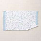 Licht blauwe sneeuwvlokken op witte doekset bad handdoek (Handdoek)