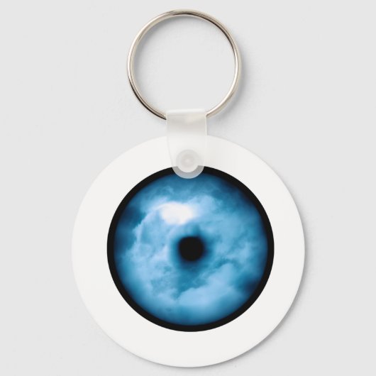 Licht blauwe troebele afbeelding sleutelhanger (Voorkant)