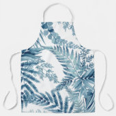 Licht blauwe tropische bladeren schort (Voorkant)