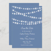 Licht Blauwe Twinkle licht Sla de datum op Save The Date (Voorkant / Achterkant)