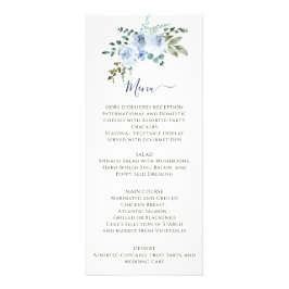 Licht blauwe Waterverf Floral | Menu LT Blue