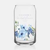Licht Blauwe Waterverf Floral Vrijgezellenfeest Aa Blikvorm Glas (Voorkant)