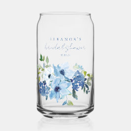 Licht Blauwe Waterverf Floral Vrijgezellenfeest Aa Blikvorm Glas