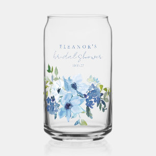 Licht Blauwe Waterverf Floral Vrijgezellenfeest Aa Blikvorm Glas