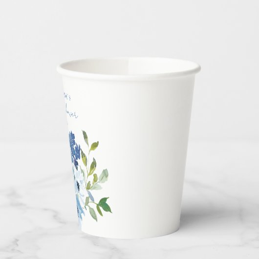 Licht Blauwe Waterverf Floral Vrijgezellenfeest Aa Papieren Bekers (Links)