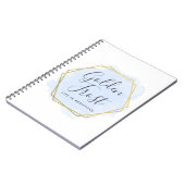 Licht blauwe Waterverf & modern Gold geometrische  Notitieboek (Linkerzijde)