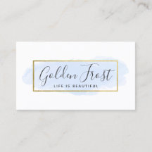 Licht blauwe Waterverf & modern Gold geometrische 