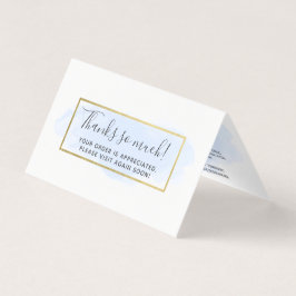 Licht blauwe Waterverf Modern Gold Hartelijk dank Kaart