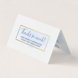 Licht blauwe Waterverf Modern Gold Hartelijk dank Kaart
