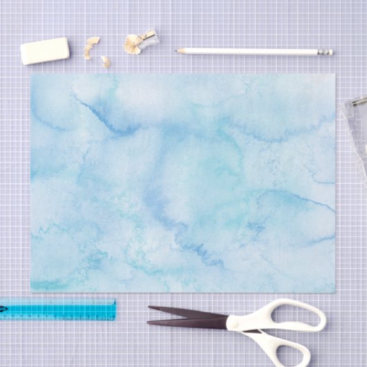 Licht blauwe Waterverf Tissuepapier (Craft)