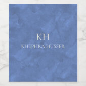 Licht blauwe Waterverf Wijn Etiket (Enkel label)