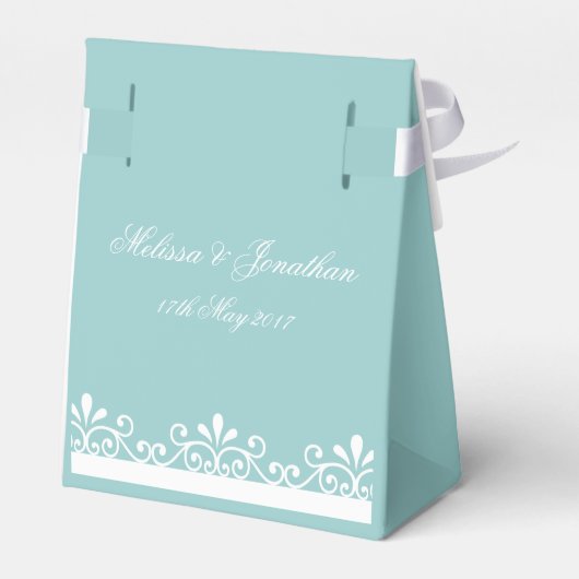 Licht blauwe witte vlinders Weddenschap Hartelijk  Bedankdoosjes (Achterkant)