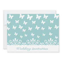 Licht blauwe witte vlinders zwemmen bruiloft uitno